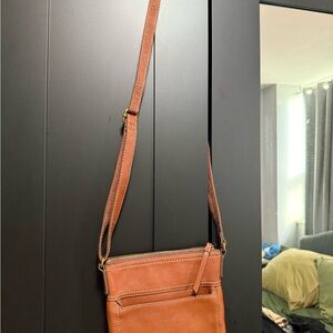 Fossil Brown Leather Crossbody Bag
